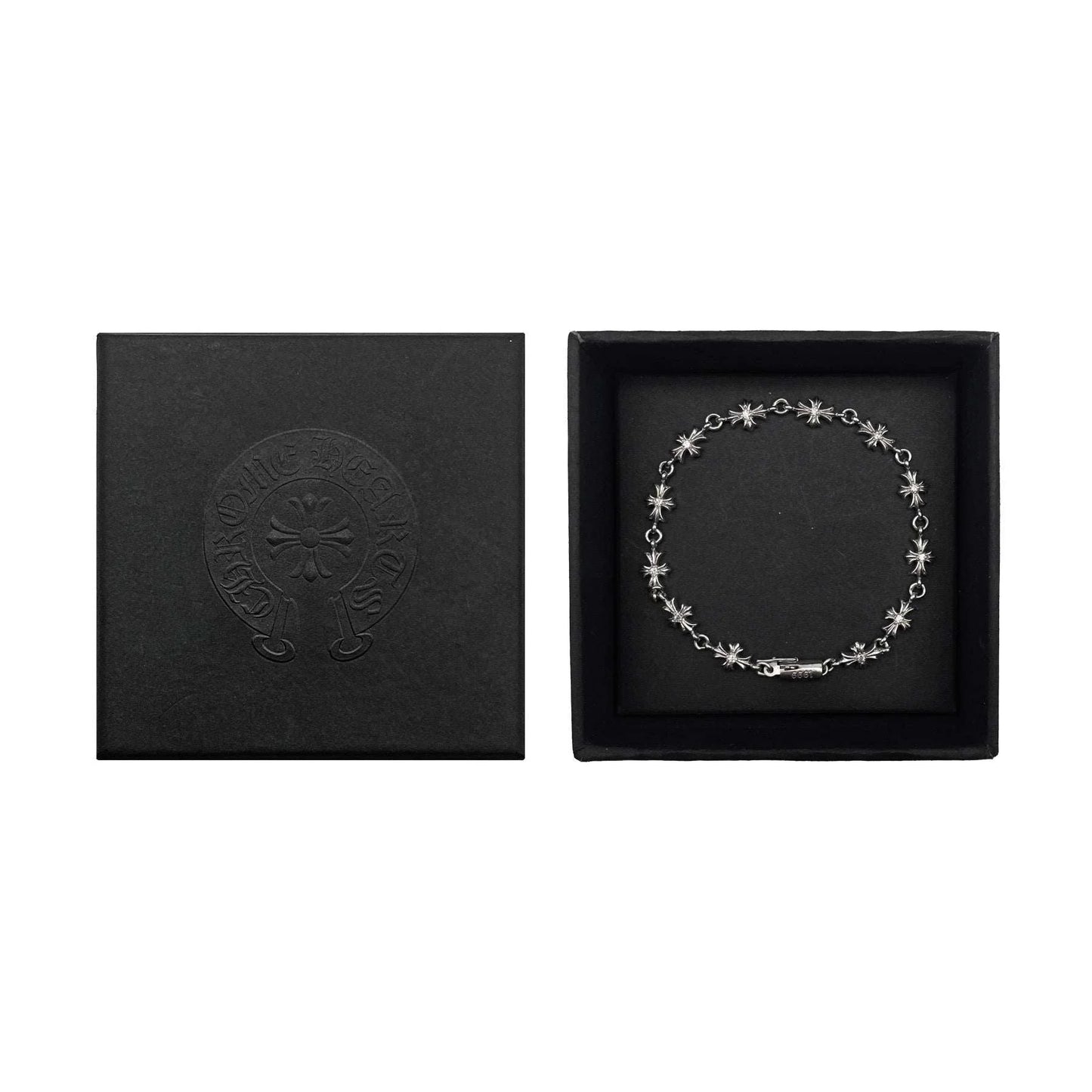 18K White Gold Diamonds Tiny E Bracelet