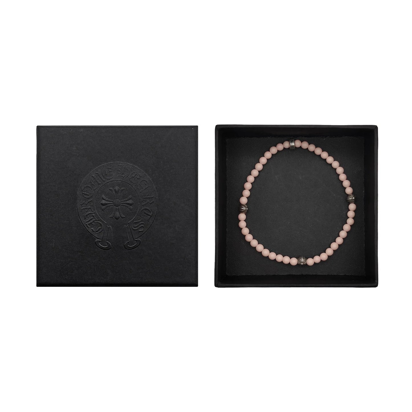 Chrome Hearts 4mm Sliver Cross Bracelet Pink