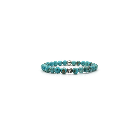 Chrome Hearts 6MM 4 Silver Cross Bead Bracelet Green