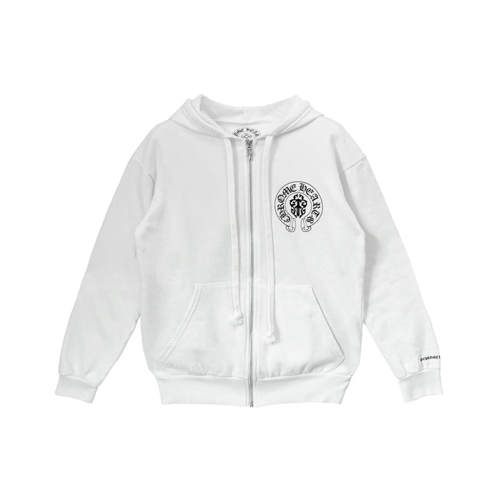Triple Cross Scroll Label American Flag Zip Up Hoodie