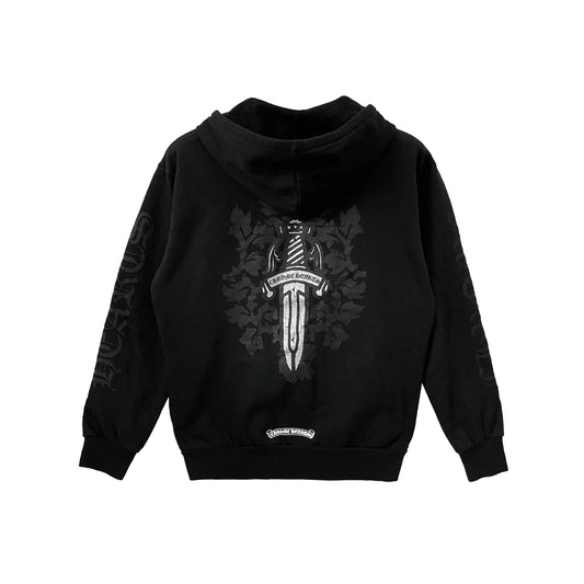 Vine Dagger Black Chrome Hearts Zip Up Hoodie