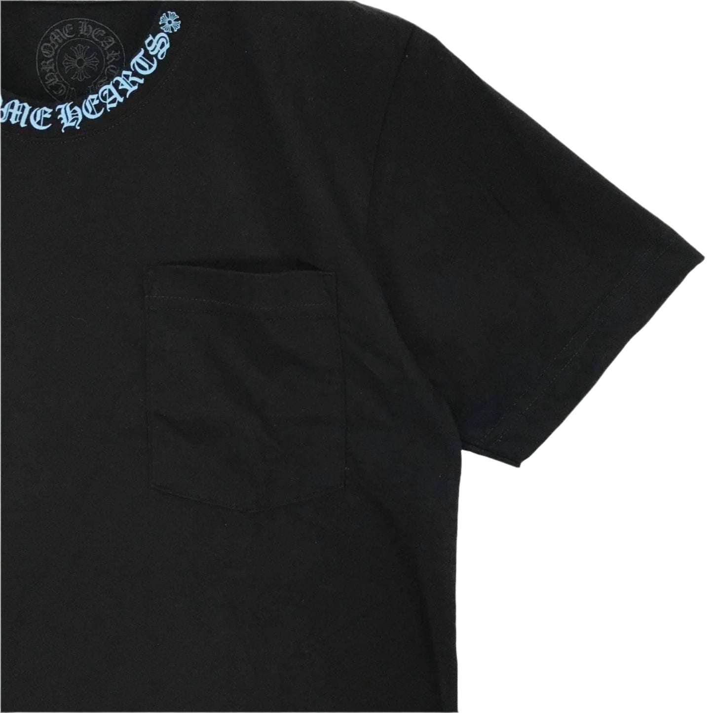 Blue Script Logo Black Short Sleeve T-Shirt