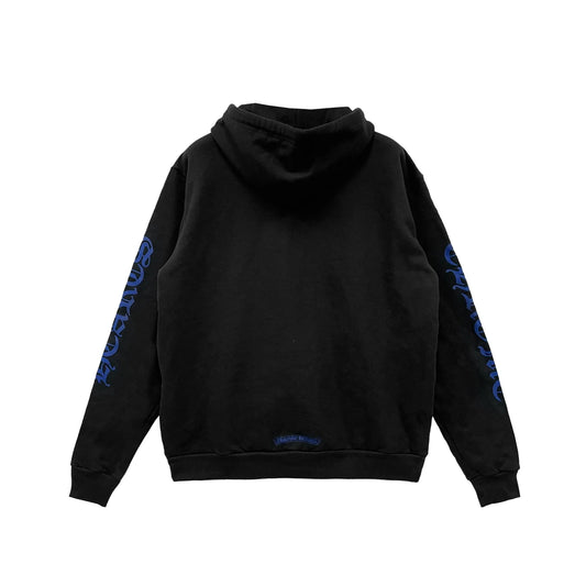 Blue Vertical Script Logo Chrome Hearts Pullover Hoodie