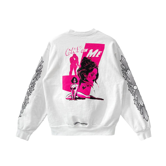 Deadly Doll Graffiti Floral Sleeve White Chrome Hearts Sweatshirt