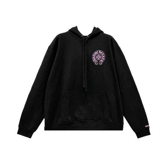 Exclusive Pink Horseshoe Logo Pullover Chrome Hearts Hoodie