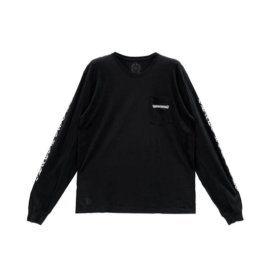 FU Scroll Logo Long Sleeve Chrome Hearts T-Shirt Black