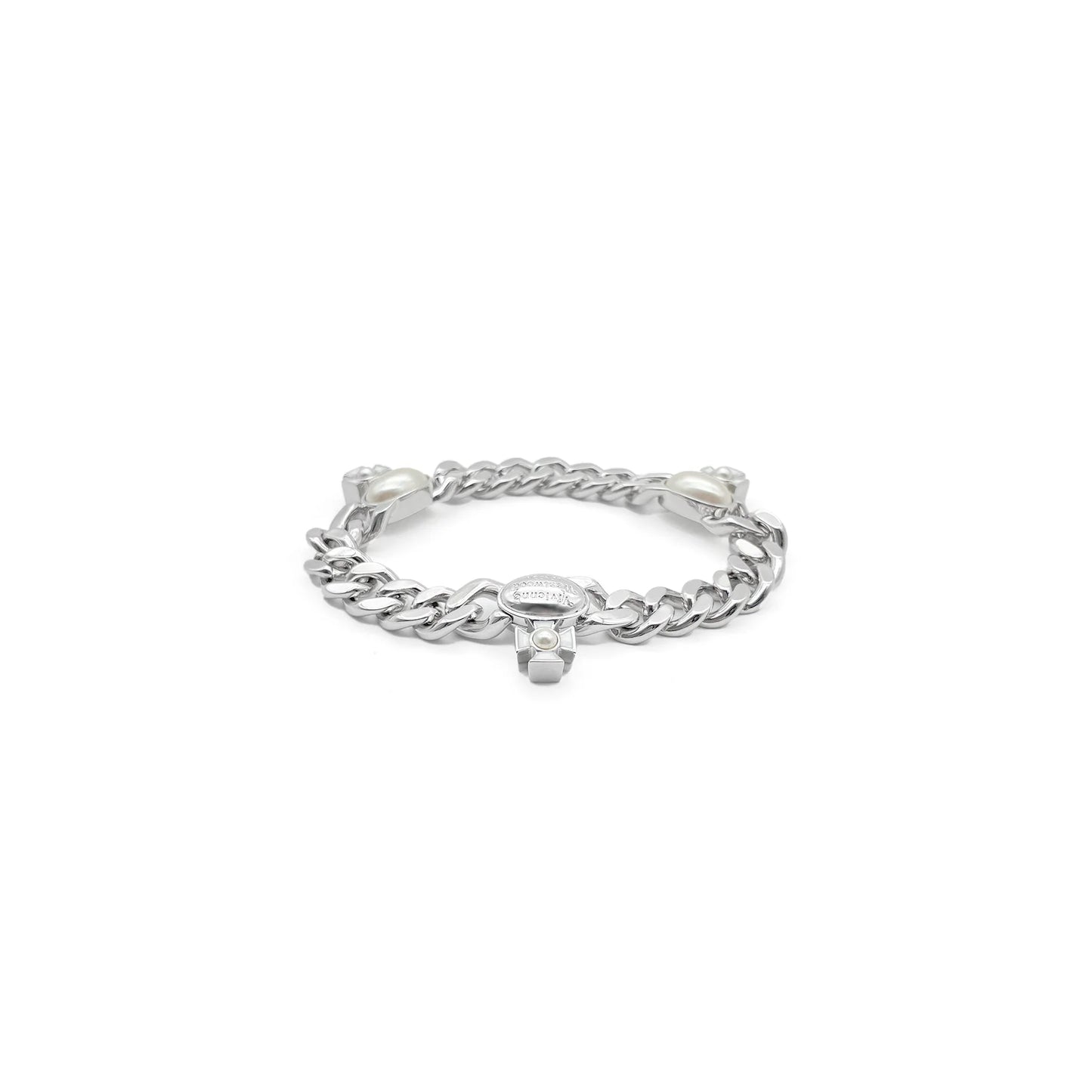 Chrome Hearts Gaby Orb Pearl Cuban Chain Bracelet