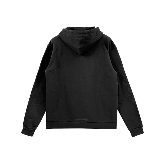 Miami Exclusive Vertical Logo Floral Black Pullover Hoodie