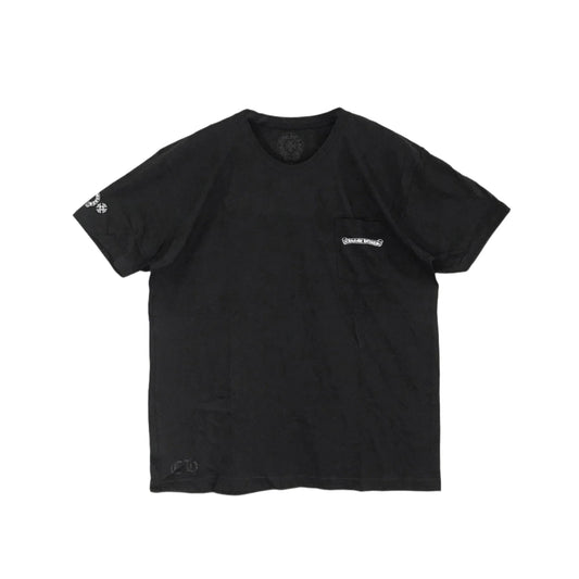 Multi Color Cross Scroll Logo Short Sleeve Tee Black