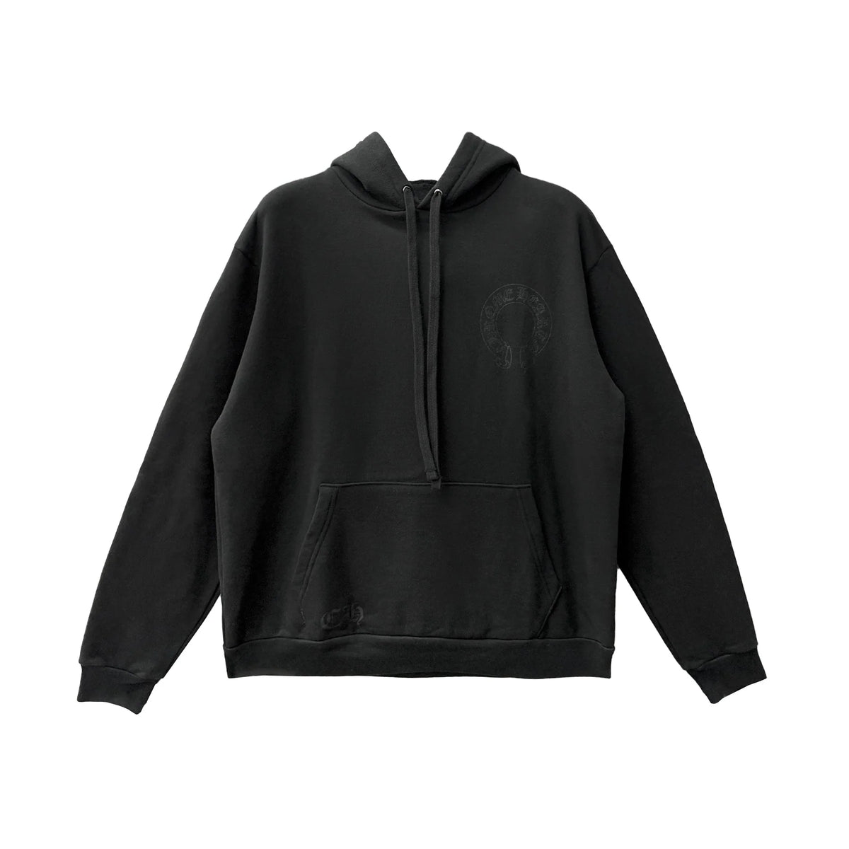 Online Stylish Glitter Script Floral Sleeve Black Pullover Hoodie