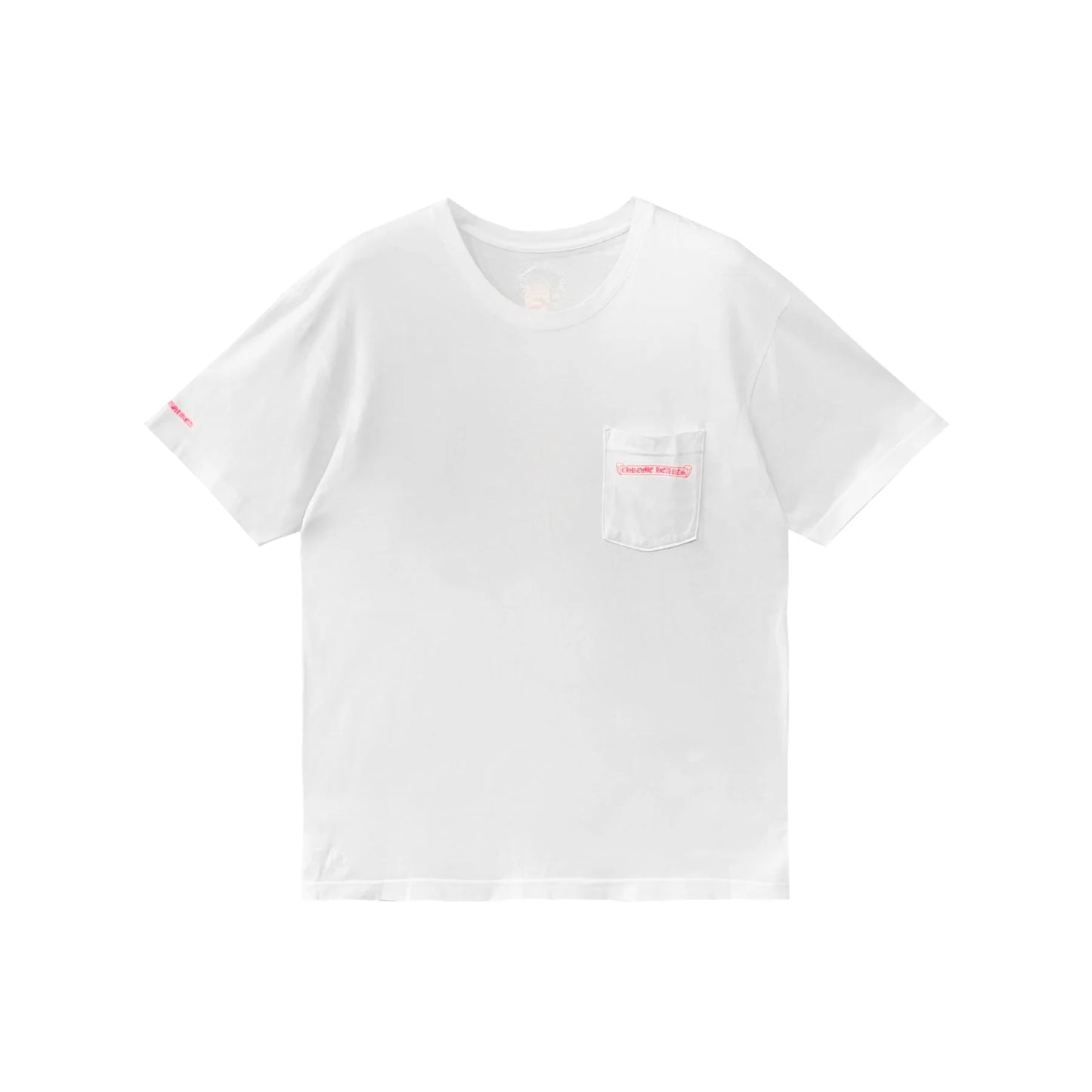 Pink Vertical Short Sleeve Chrome Heart Tee
