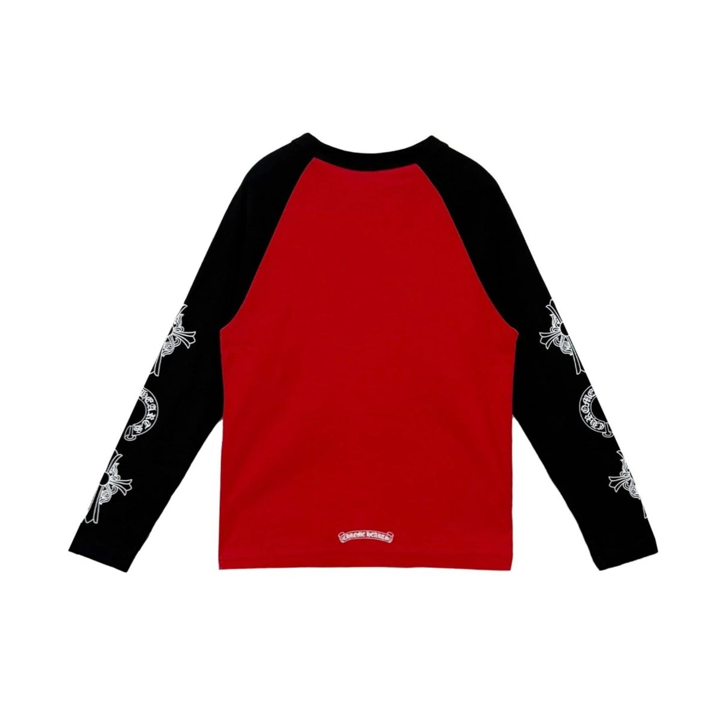 Red Black Neck Logo Long Sleeve Chrome Hearts Tee
