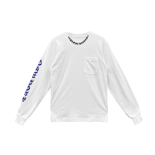 Rolling Stones Blue Tongue Long Sleeve White Shirt