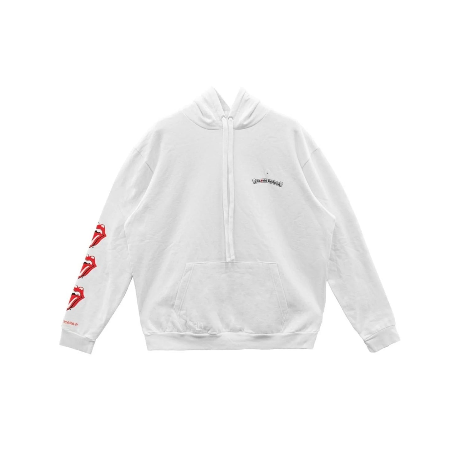 Rolling Stones Scroll Label Pullover Chrome Hearts Hoodie White