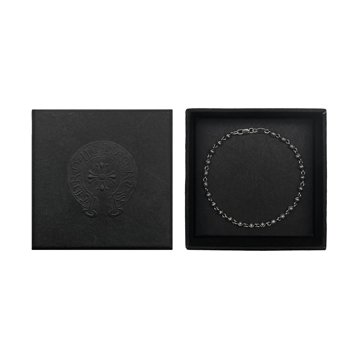 Chrome Hearts Silver Cross Bead Bracelet