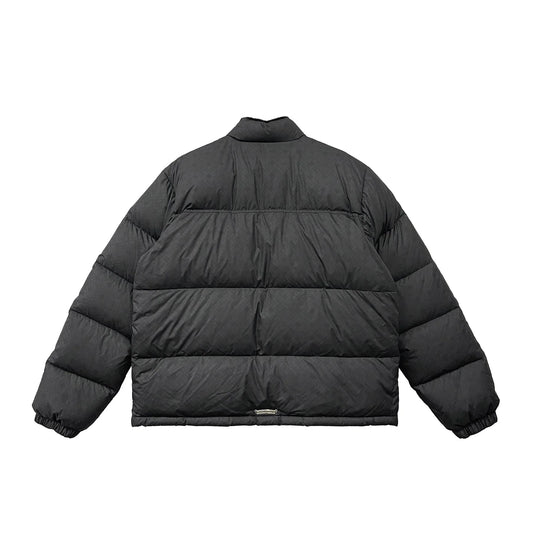 Unisex Monogram Cross Puffer Down Black Jacket