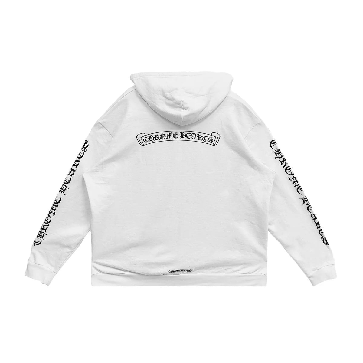 White Scroll Label Zip Up Chrome Hearts Hoodie