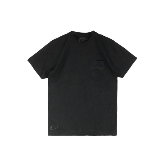 Yellow Dagger Logo Short Sleeve Chrome Hearts T-Shirt Black