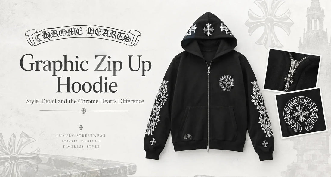 Elevate Your Wardrobe With a Chrome Hearts Graphic Zip-Up Hoodie