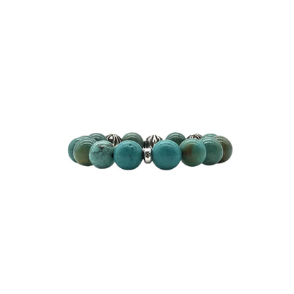 Chrome Hearts 12mm Silver Cross Beaded Bracelet
