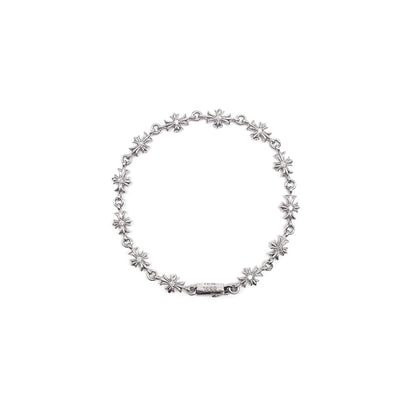 18K White Gold Diamonds Tiny E Bracelet