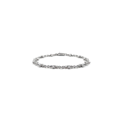 18K White Gold Diamonds Tiny E Bracelet