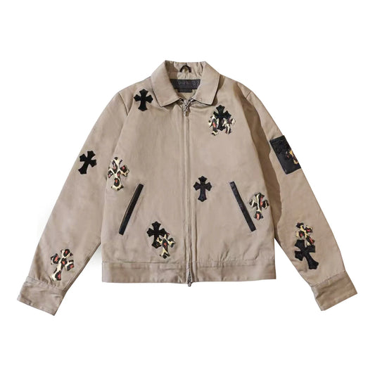 1of1 Lil Baby Black Leopard Cross Patch Jacket