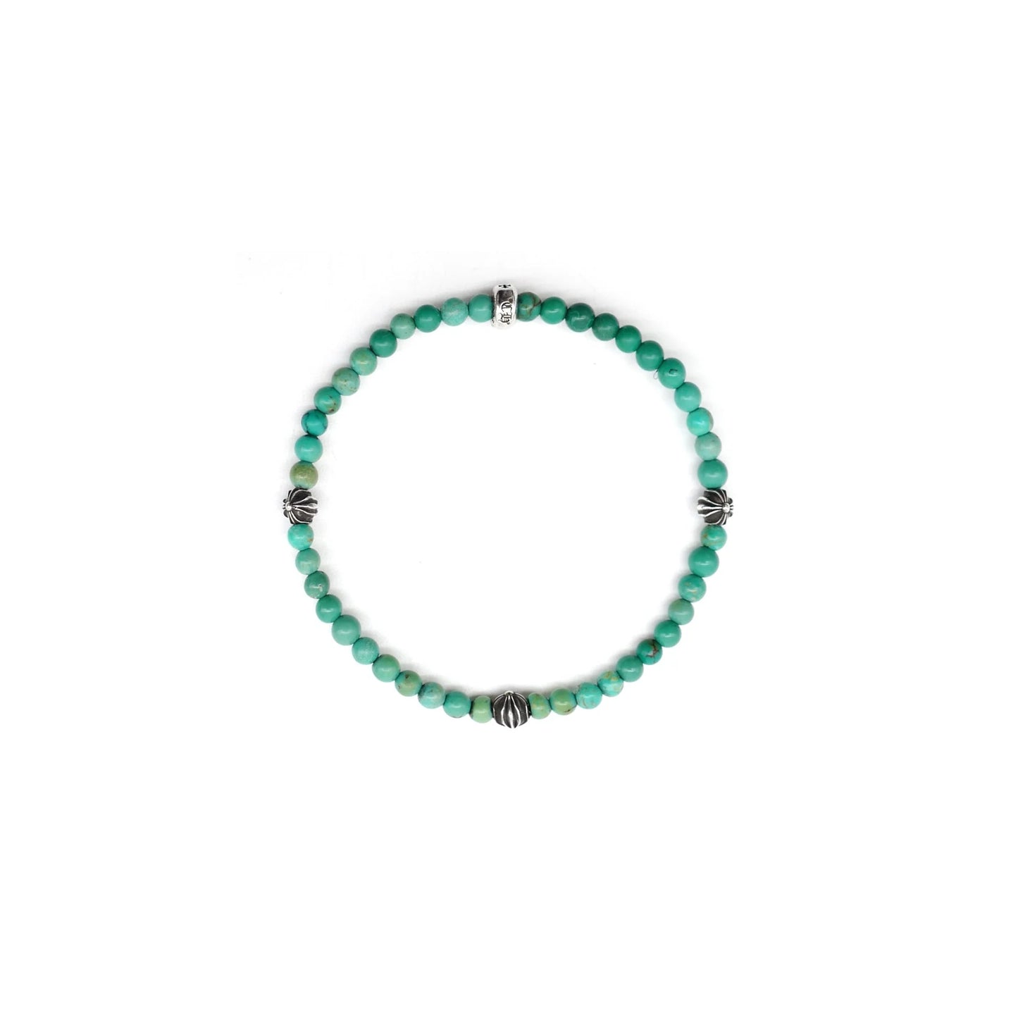 Chrome Hearts 4mm Sliver Cross Bracelet Green