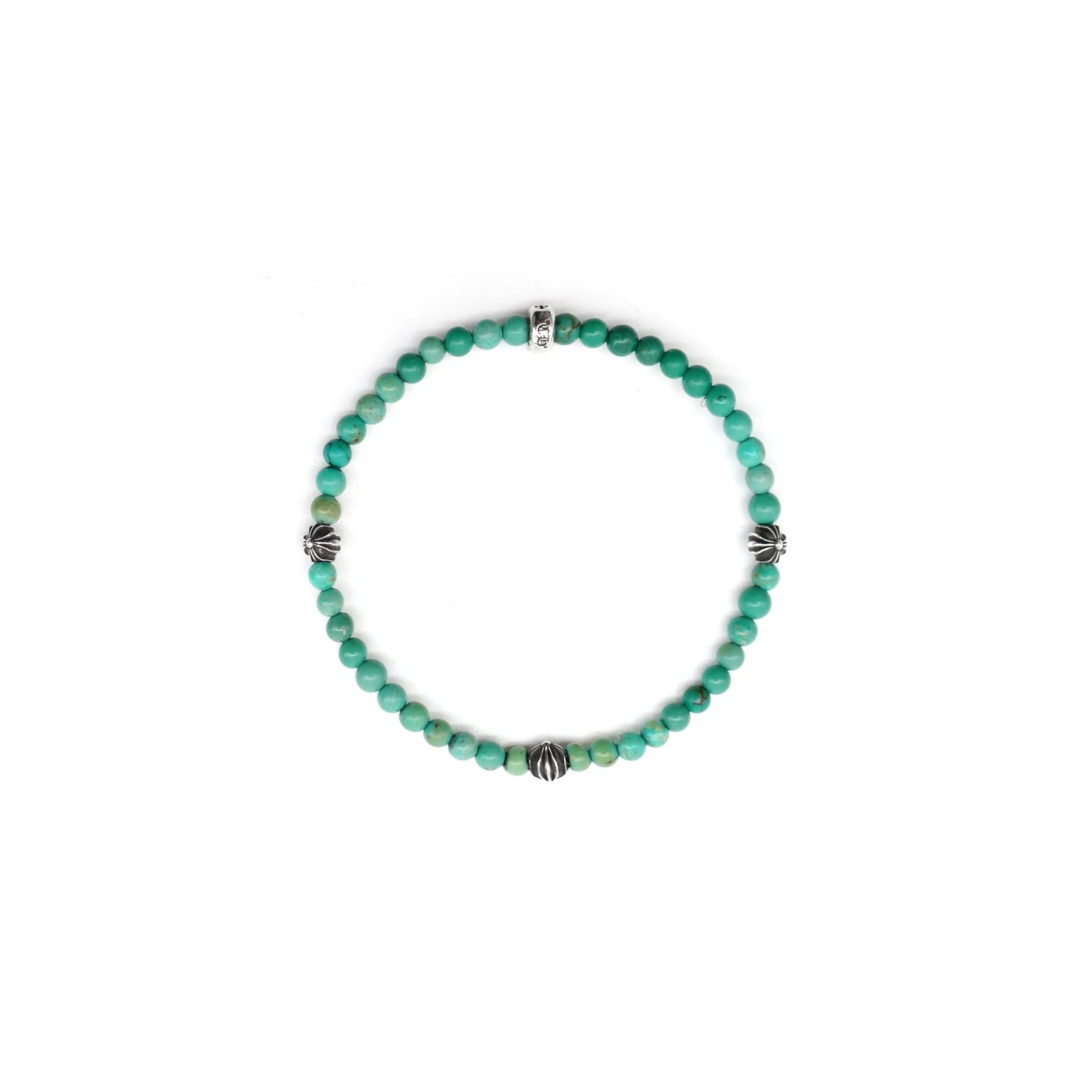 Chrome Hearts 4mm Sliver Cross Bracelet Green