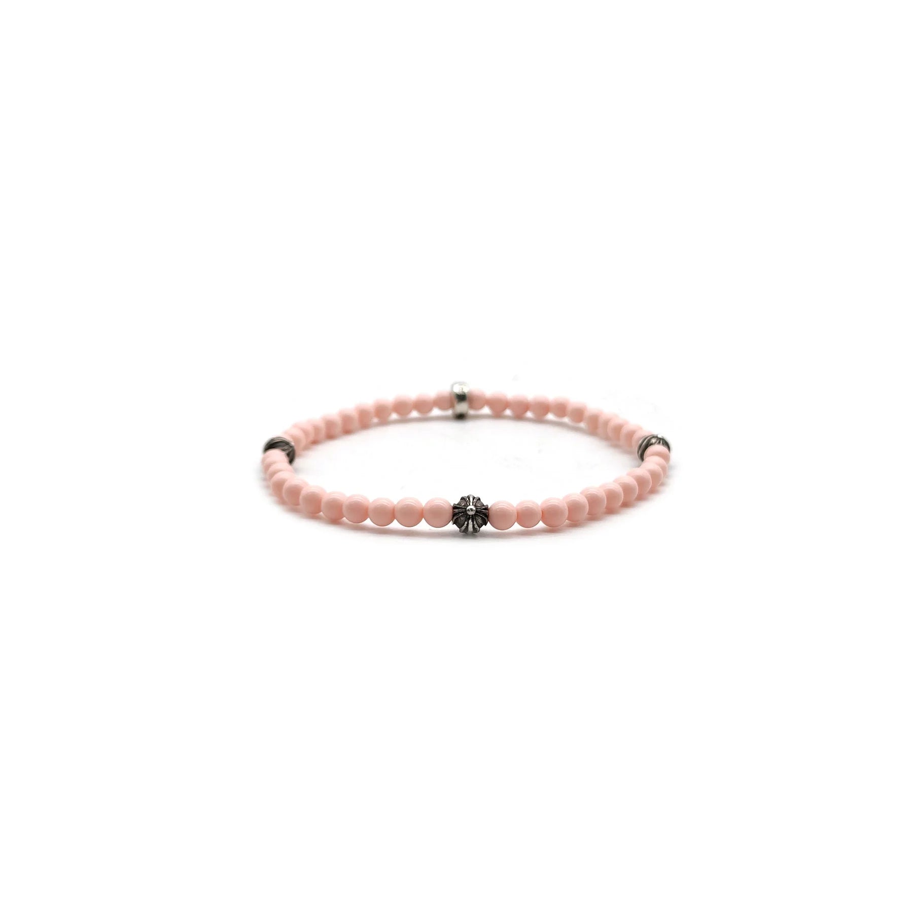Chrome Hearts 4mm Sliver Cross Bracelet Pink