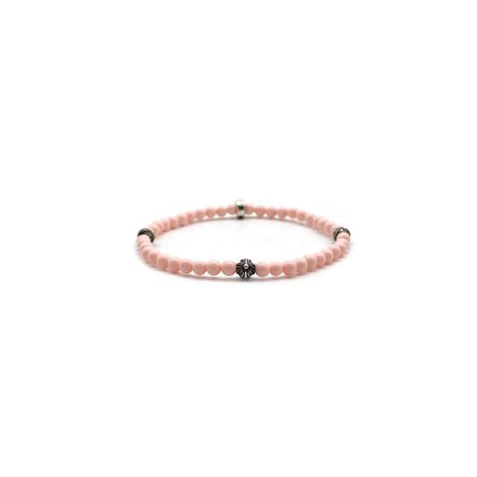 Chrome Hearts 4mm Sliver Cross Bracelet Pink