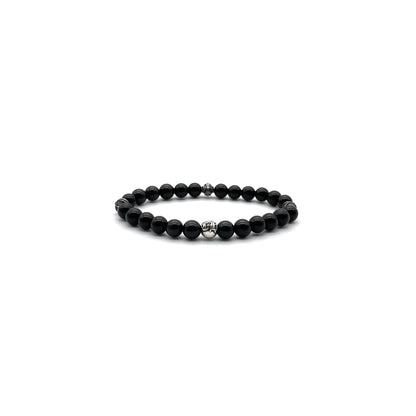 6MM 4 Silver Cross Bead Chrome Hearts Bracelet