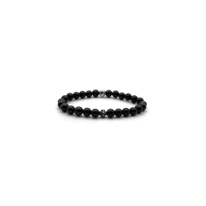 6MM 4 Silver Cross Bead Chrome Hearts Bracelet
