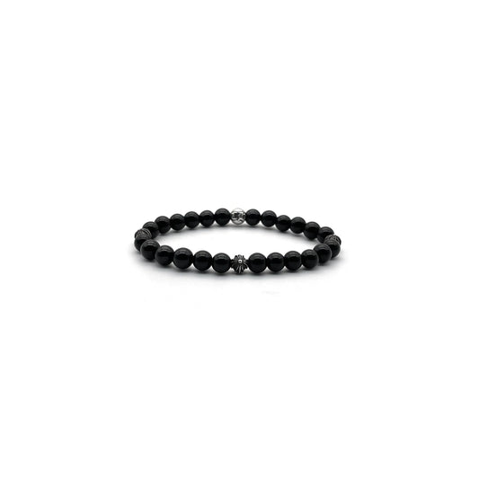 6MM 4 Silver Cross Bead Chrome Hearts Bracelet