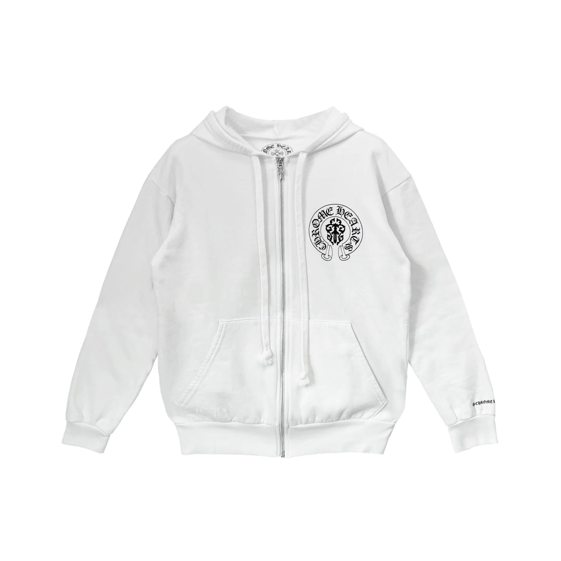 Triple Cross Scroll Label American Flag Zip Up Hoodie