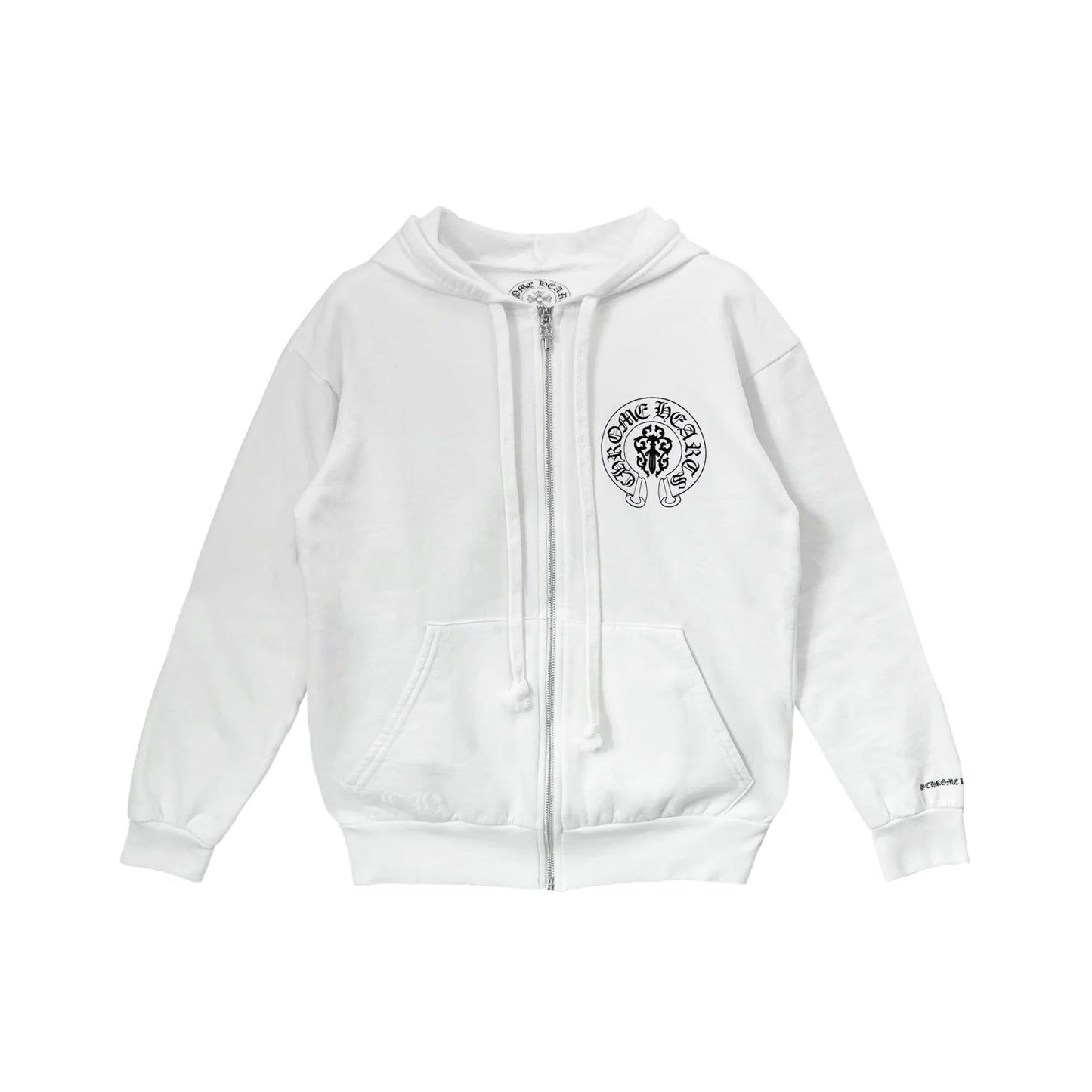 Triple Cross Scroll Label American Flag Zip Up Hoodie