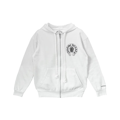 Triple Cross Scroll Label American Flag Zip Up Hoodie