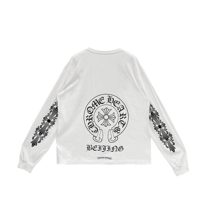 Beijing Exclusive Chrome Hearts Horseshoe Logo Long Sleeve Tee