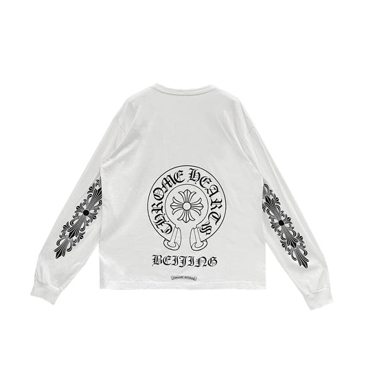 Beijing Exclusive Chrome Hearts Horseshoe Logo Long Sleeve Tee
