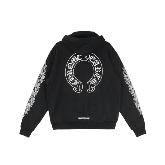Black Chrome Hearts Horseshoe Pullover Hoodie