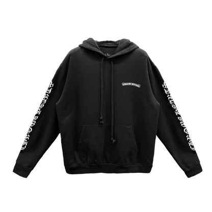 Scroll Label Black Pullover Hoodie