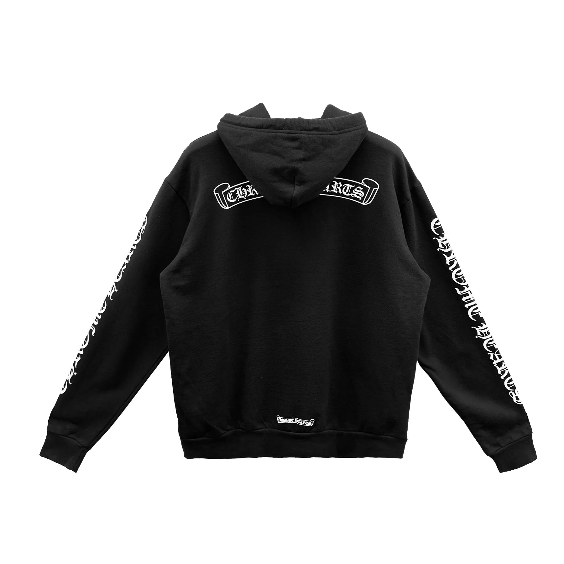 Scroll Label Black Pullover Hoodie