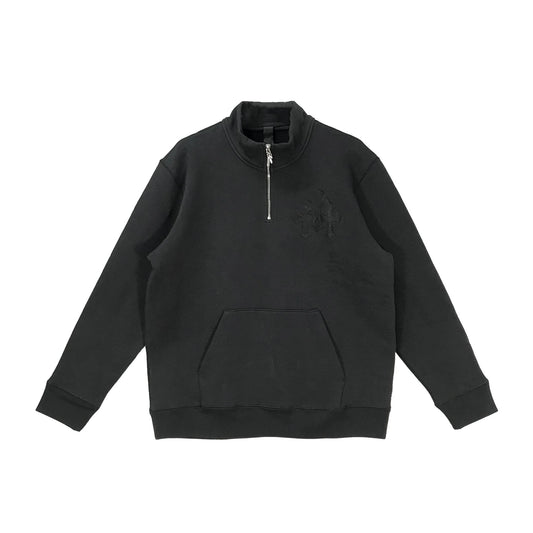 Black Triple Cross Half Zip Chrome Hearts Sweatshirt