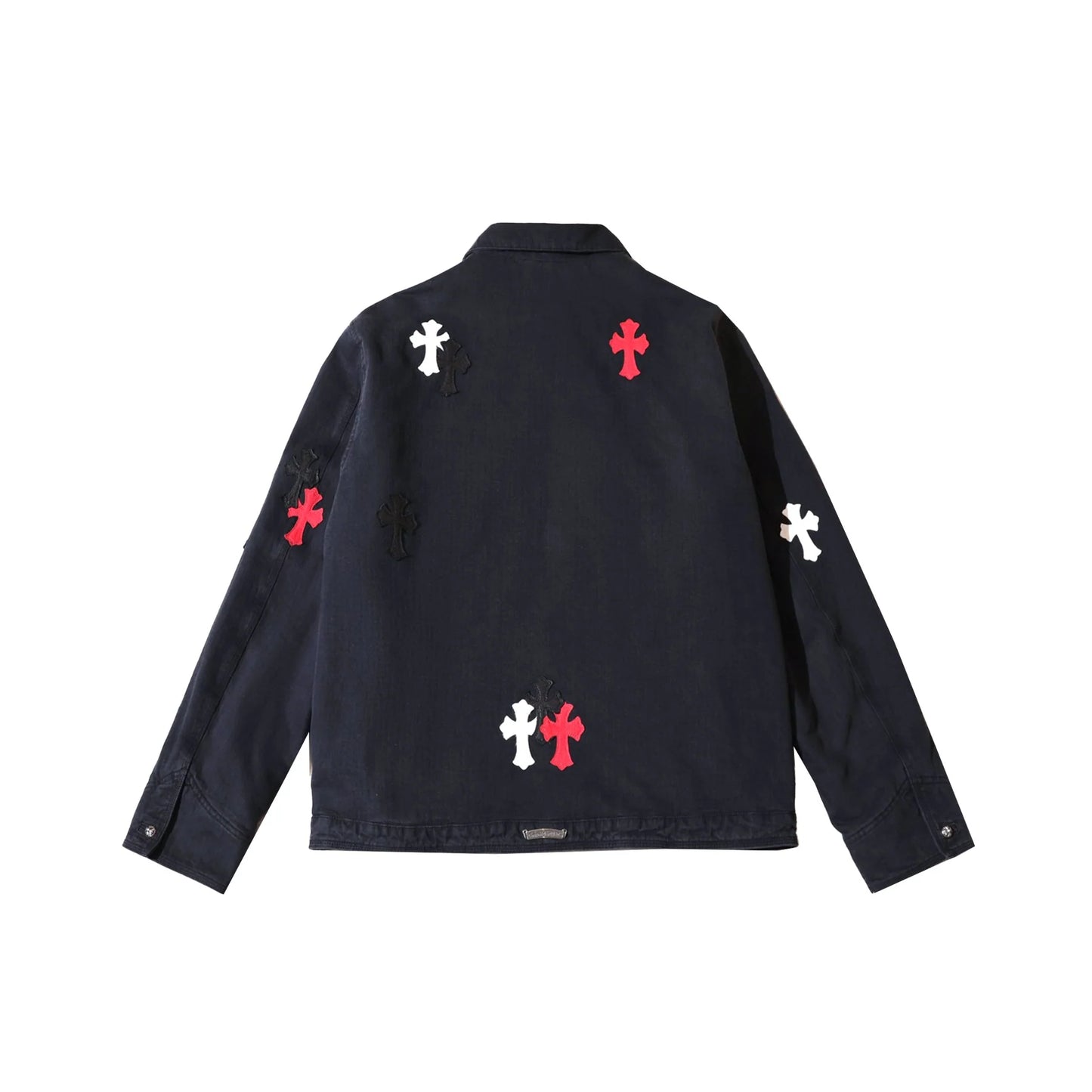 Chrome Hearts Washed Tricolor Cross Patch Black Zip Jacket
