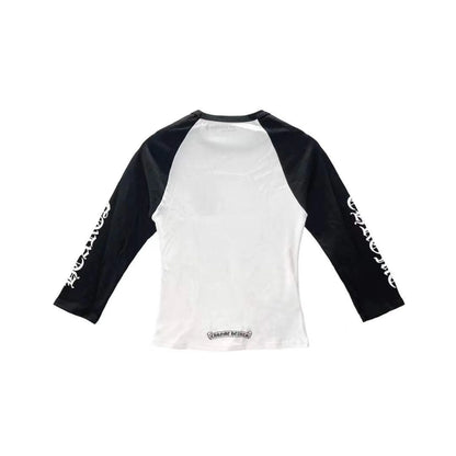 Black White Dagger Baseball Long Sleeve Tee
