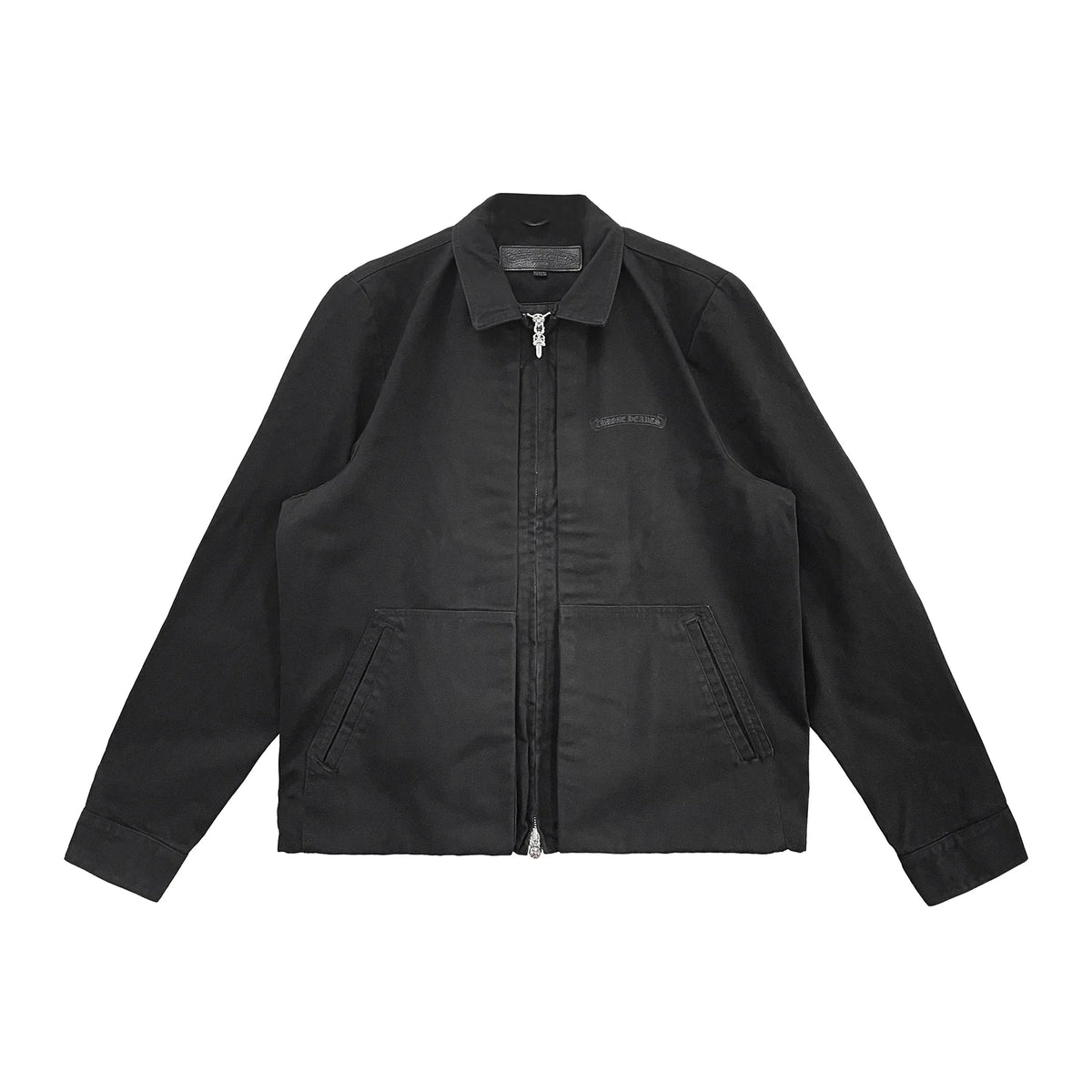 Black Zip Up Script Work Jacket