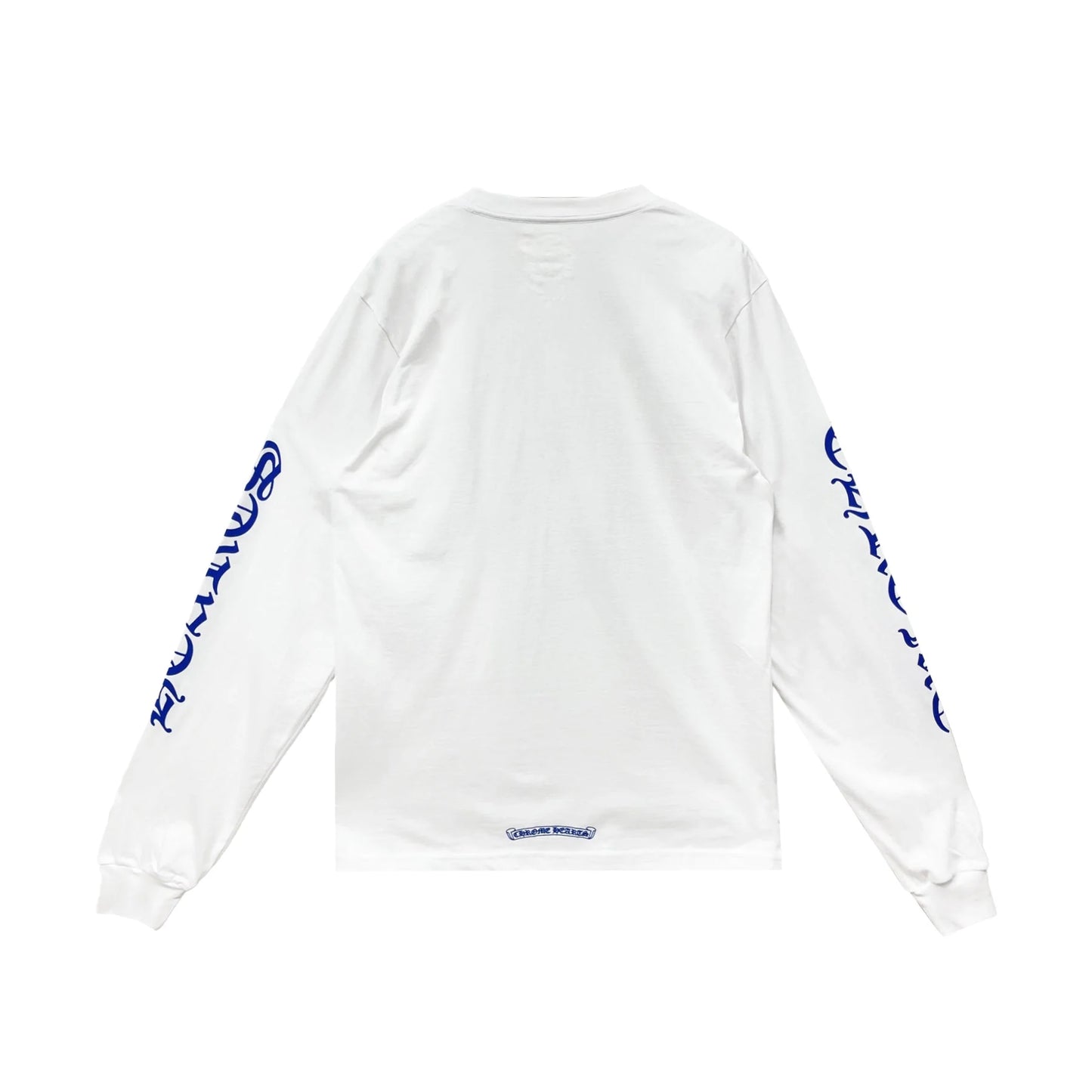 Blue Neck Logo Chrome Hearts Long Sleeve Tee White