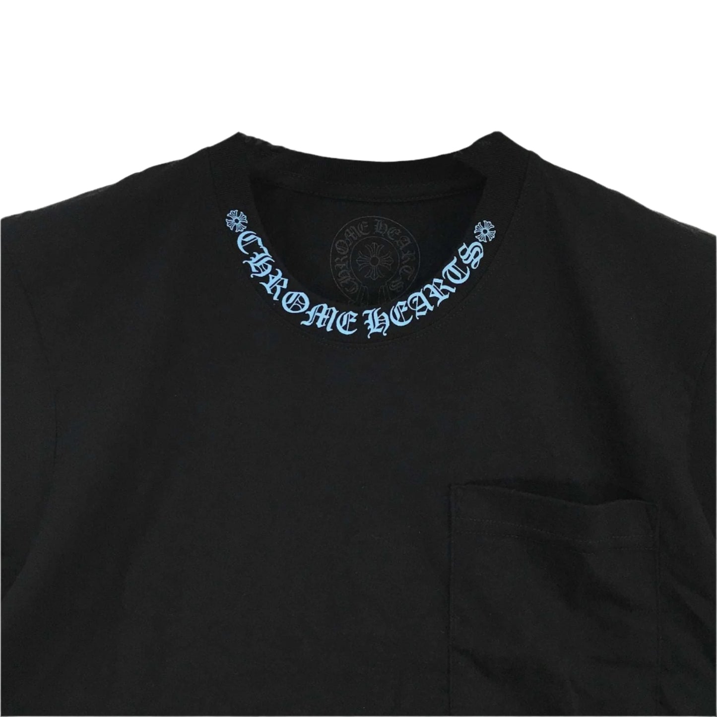 Blue Script Logo Black Short Sleeve T-Shirt