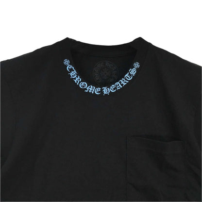 Blue Script Logo Black Short Sleeve T-Shirt