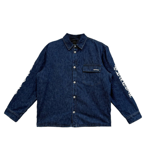 Blue Script Padded Chrome Hearts Denim Jacket